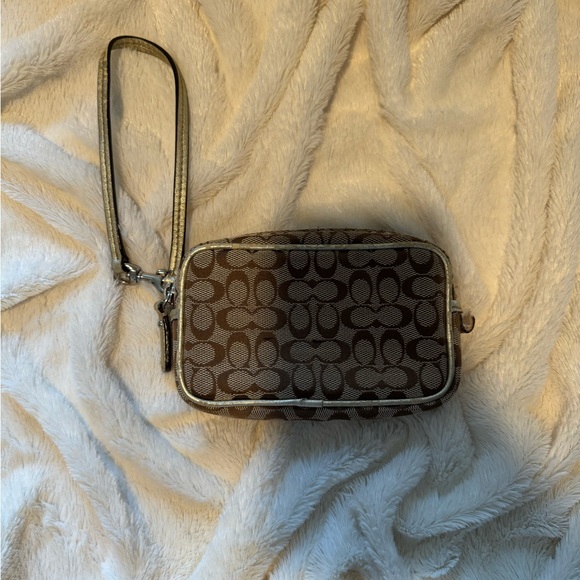 Coach gold and signature pattern mini handbag - Picture 1 of 2
